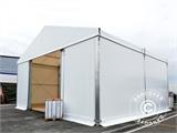 Hangar de stockage industriel Steel 10x10x5,8m avec porte coulissante, PVC, Blanc