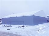 Industriell telthall Steel 20x30x7,64m m/skyveport, PVC/metall, hvit/grå