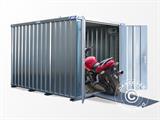 Container, Rigel, 3,1x2,1x2,1m m/ doble sidehengslede dører, sølvfarget