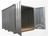 Container, Rigel, 5,1x2,1x2,1m met dubbele vleugeldeur, Zilver