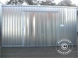 Steel Warehouse 7.1x12.1x3.225 m w/double door, Silver
