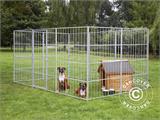 Canil para perros y perrera exterior, 2,4x1,2x1,8m, Acero, 2,88m²