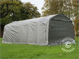 Tente Abri Garage PRO 3,6x7,2x2,68m PE, avec couverture de sol, Gris