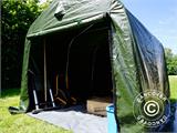 Noliktavas telts PRO 2,4x2,4x2m PE, ar zemes pārklāju, Zaļš/Pelēks
