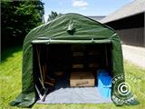 Skladišni šator PRO 2,4x2,4x2m, PE, s pokrovom, Zelena/Siva
