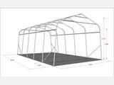 Garažni šator PRO 3,6x6x2,68m PVC, Zelena/Siva, s pokrovom