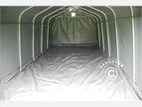 Garagem portátil PRO 3,6x6x2,7m em PVC com cobertura de solo, Cinza