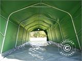 Garagem Portátil PRO 3,6x7,2x2,68m PVC, com lona chão, Verde/Cinza