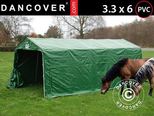 Namiot dla zwierząt gospodarskich 3,3x6x2,4m, PCV, Zielony