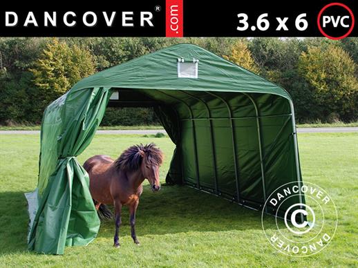 Namiot dla zwierząt gospodarskich 3,6x6x2,68m, PCV, Zielony