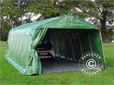 Tenda garage PRO 3,6x8,4x2,68m PVC, con pavimento, Verde/Grigio