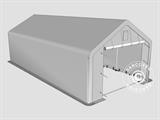 Tenda de armazenagem PRO 4x8x2,5x3,6m, PVC, Cinza