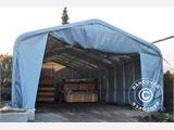 Capannone tenda PRO 6x18x3,7m PVC, Grigio