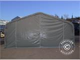 Tente de Stockage PRO 6x18x3,7m PVC avec lucarne, Gris
