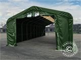 Tente de Stockage PRO 6x18x3,7m PVC avec lucarne, Vert