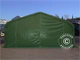 Capannone tenda PRO 6x18x3,7m PVC con pannello centrale, Verde