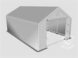 Storage shelter PRO 5x8x2.5x3.89 m, PVC, Grey
