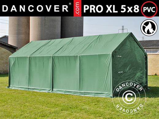 Lagertält PRO 5x8x2,5x3,89m, PVC, Grön