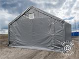 Storage shelter PRO 5x4x2x3.39 m, PVC, Grey