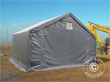 Tente de Stockage PRO 5x4x2x3,39m, PVC, Gris