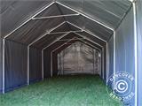 Tente de Stockage PRO 5x12x2x3,39m, PVC, Gris