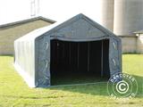 Noliktavas telts PRO 5x12x2x3,39m, PVC, Pelēks