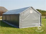 Tente de Stockage PRO 5x12x2x3,39m, PVC, Gris