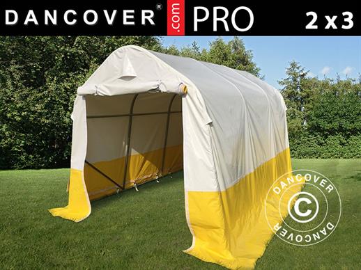 Namiot roboczy PRO 2x3x2m, PCV, biały/żółty, trudnopalny