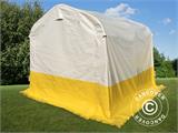 Namiot roboczy PRO 2,4x2,4x2m, PCV, biały/żółty, trudnopalny