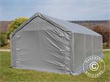 Capannone tenda PRO 5x10x2x3,39m, PE, Grigio