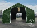 Capannone tenda PRO 8x12x5,2m PVC con pannello centrale, Verde