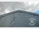 Noliktavas telts PRO 7x7x3,8m PVC ar gaismas caurlaidīgu jumta paneli, Pelēks
