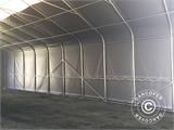 Tenda de armazenagem PRO 7x14x3,8m PVC c/painel de cobertura de teto, Cinza