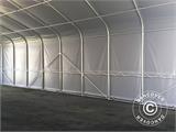Lagerzelt PRO 7x14x3,8m PVC mit Dachfenster, Grau