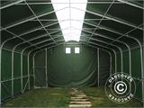 Capannone tenda PRO 7x14x3,8m PVC con pannello centrale, Verde