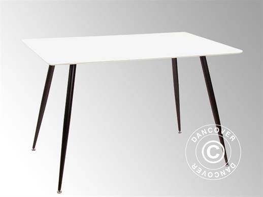 Spisebord, Siena, 120x80x76cm, Hvid/Sort