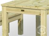 Drewniany zestaw ze stołem i ławką, 0,74x1,2x0,75m, Naturalne drewno