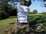 Krzesła składane 48x43x89cm, Jasny szary/Biały, 4 szt.