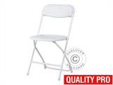 Conjunto de festa, 1 mesa dobrável (244 cm) + 8 cadeiras, Luz cinza/Branco
