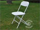 Rinkinys pobūviams, 1 pokylių stalas PRO (182cm) + 8 kėdės & 8 pagalvės kėdėms,  Šviesiai pilka/Balta