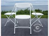Apvalus sulankstomas stalas PRO Ø152cm + 8  sulankstomos kėdės, Šviesiai pilka/Balta