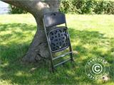 Krzesła składane, imitacja rattanu, 48x57x83cm, Czarne, 4 sztuki DOSTĘPNY TYLKO 1 ZESTAW