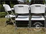 Pakiet Party, 1 składany stół (150 cm) + 4 Krzesła składane, Jasny szary