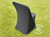 Elastyczny pokrowiec na krzesło 44x44x80cm, Czarny (10 szt)