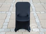 Elastīgs krēslu pārvalks 44x44x80cm, Melns (10 gab.)