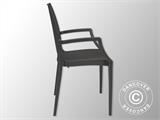 Krzesło z podłokietnikami, Rattan Bistrot, Antracyt, 6 szt.