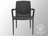 Stapelbare stoel met armleuning, Boheme, Antraciet, 1 stuks, NOG SLECHTS 1 ST.