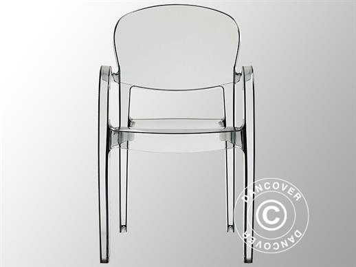 Stapelbar stol med armstöd, Joker, Transparent, 6 st.