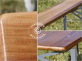 Tisch- und Bank-Garnitur 240x60x76cm, Dunkles Holz