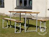Set de mesas cerveceras, 180x60x76 cm, madera clara